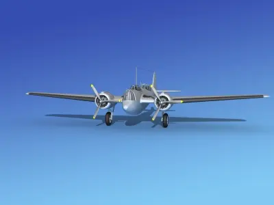 Martin B-10 Bare Metal 3D model