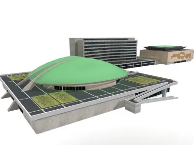 MPR DPR indonesian Building Low-poly 3D model