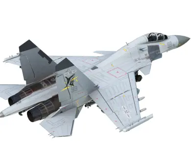 PLAN Shenyang J15D J-15D Shipborne fighter jets Low-poly 3D model