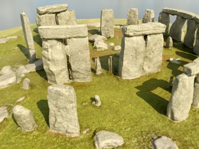 Low Poly PBR Stonehenge Low-poly 3D model