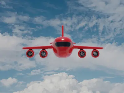 Cartoon Plane Low-poly 3D model