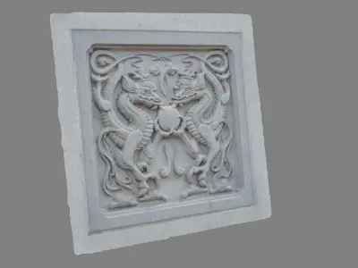 Chinese Dragon bas-relief in chinatown Washington DC Free 3D model