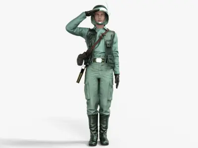 Rebel Trooper Rigged Animated Low-poly 3D model
