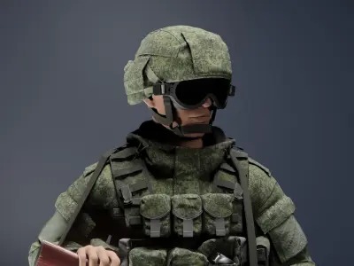 Russian Soldier Ratnik Low-poly 3D model