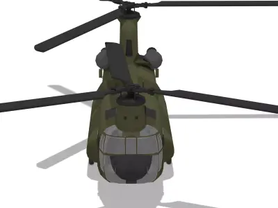 CH-47 Lowpoly Blender Low-poly 3D model