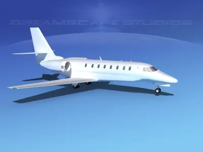 Cessna 680 Citation Sovereign  White Livery 3D model