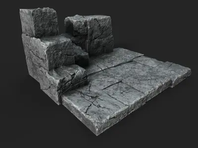 Old Ruin Low-poly 3D model