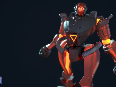 Desai Bot Anim Rig 3D model
