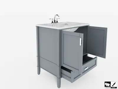 Contemporary Bath Vanity Free 3D model