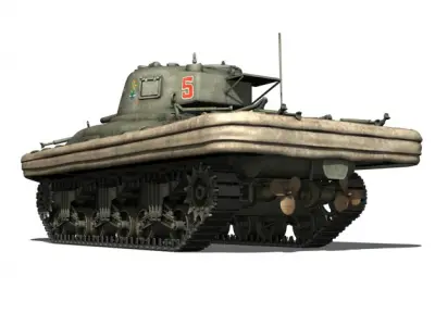 M4A1 Sherman Duplex Drive 3D model