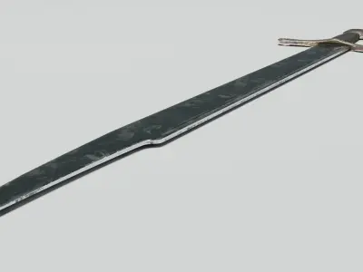 Falchion One-Handed Sword Low-poly 3D model