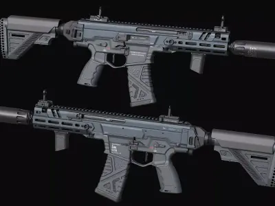 HK437 G39 Assault Rifle Low-poly 3D model