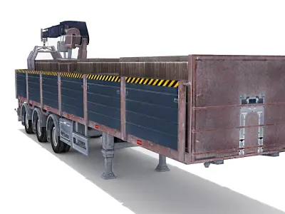 Tow Trailer  Low-poly 3D model