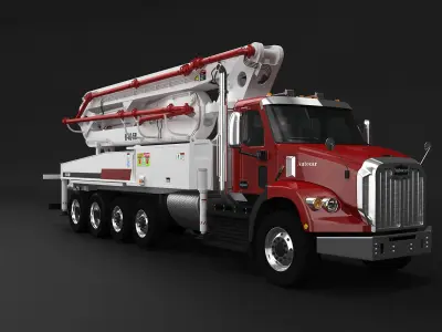 Autocar DC-64 Concrete Pump 3D model purchase