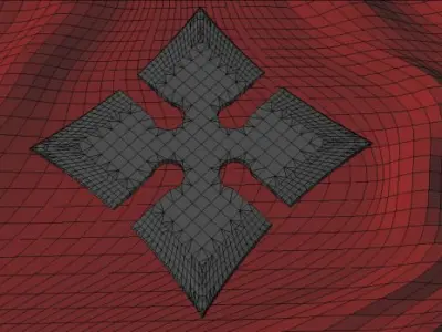 4 Point Shuriken Wide Edge 3D model