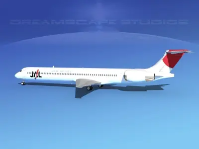 McDonnell Douglas MD-90 Japan Airlines 1 3D model