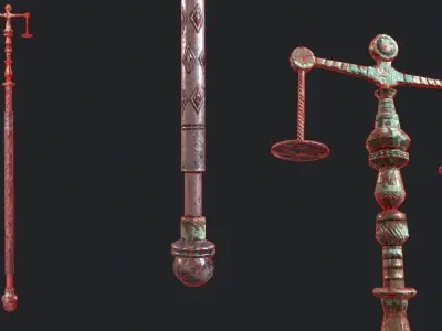 Fantasy Stylish- Staff of Balance Low-poly 3D model