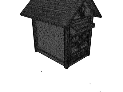 Rustic Wooden Mailbox with Post 3D model