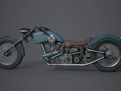 Custom Chopper motorcycle 3D model