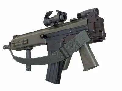 IA2 Assault Rifle with rds - 3xMag - foregrip - and rifle sling Low-poly 3D model