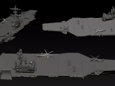 Aircraft Carrier - USS George H W Bush CVN-77 - Nimitz - 3D print model
