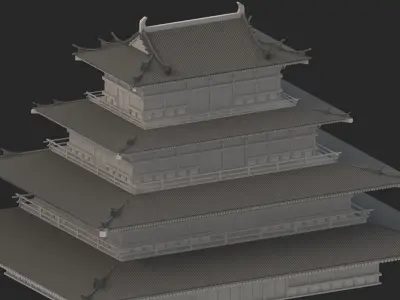 big pagoda-01 Low-poly 3D model