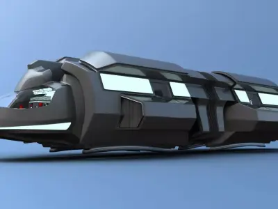 Futuristic Airctraft Train 3D model