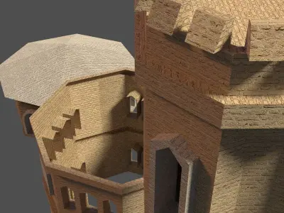 Low Poly Medieval Castle Parts 3D models Low-poly 3D model