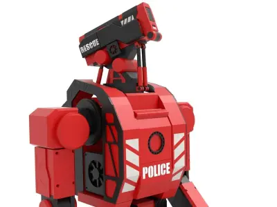 Police robot 3D model