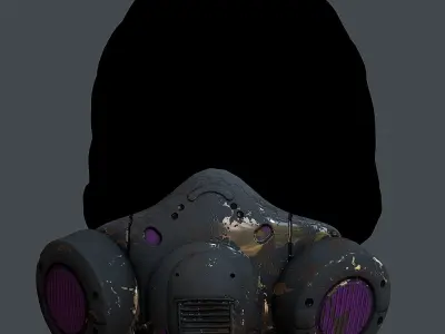 Gas mask helmet 3d model scifi Low-poly Low-poly 3D model Low-poly 3D model 95