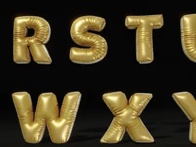 Cute soft alphabet 3D model