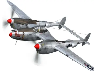Lockheed P-38 Lightning - Arkansas Traveler 3D model