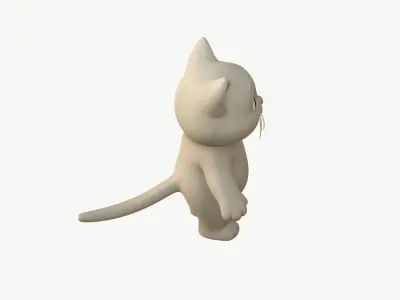 High-Quality Smiling Cartoon Cat 3D model
