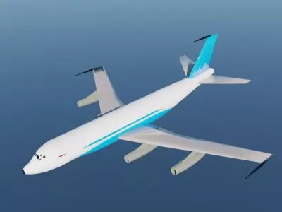 Model 717 Style Military Jet - Custom 1950s Transport Low-poly 3D model