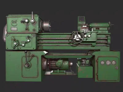 Old lathe Low-poly 3D model purchase