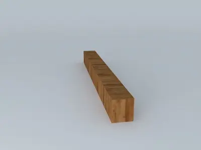 Wooden block bench Free 3D model