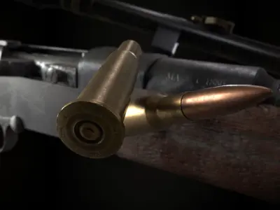 Lebel 1886 M93 With Scope and Bayonet Low-poly 3D model