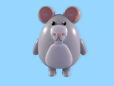 Character Mouse Cartoon Free low-poly 3D model