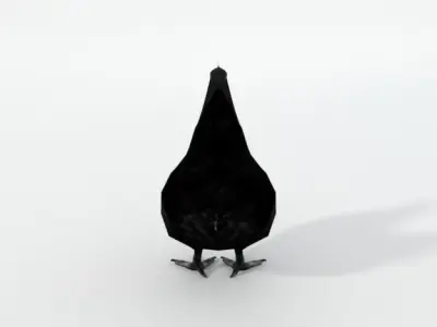 Black Chicken Low-poly 3D model