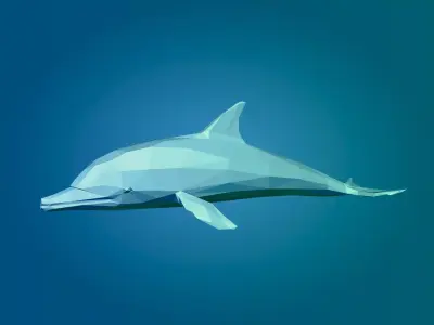 Low Poly Dolphin Low-poly 3D model