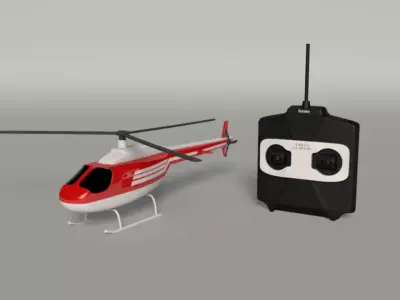 Helicopter remote control Low-poly 3D model