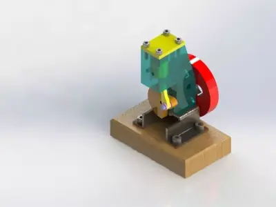 Pneumatic-Motor-Assembly robot Free 3D model