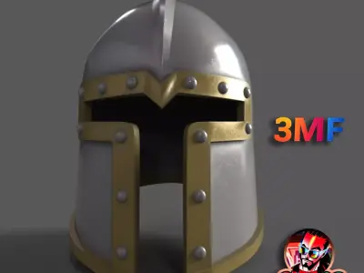 Medieval Soldier Helmet N2 Wearable STL and 3MF File 3D print model