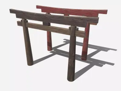 japan tori gate Low-poly 3D model