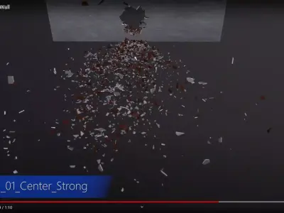 BrickWall 01 Center Strong Low-poly 3D model