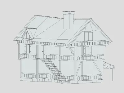 Medieval Building 01 Low Poly PBR Realistic Low-poly 3D model