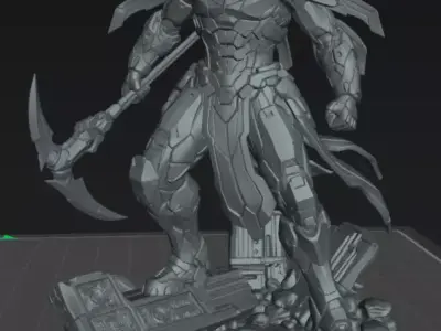  Varkesh Prime Executor Futuristic Cybernetic Warrior STL 3D print model