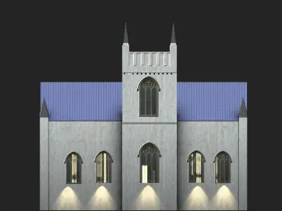 Saint James Church Low-poly 3D model