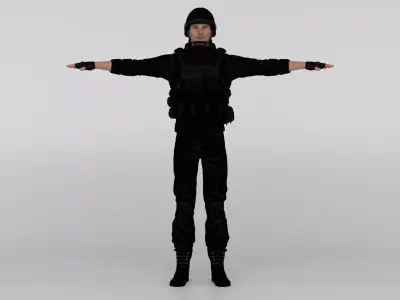 Commando police officer 3D model
