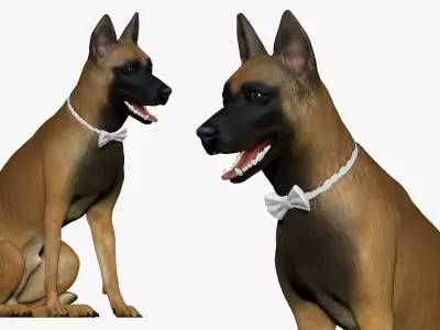 001266 smiling dog with butterfly 3D model